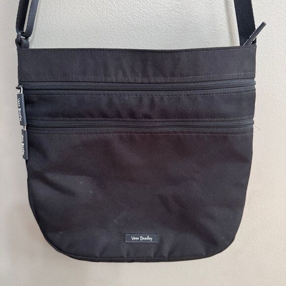 Vera Bradley black nylon crossbody bag 12” x 11” - Picture 1 of 6